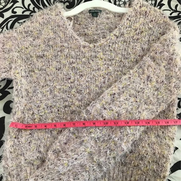 Fuzzy multi color v-neck sweater - Picture 4 of 4